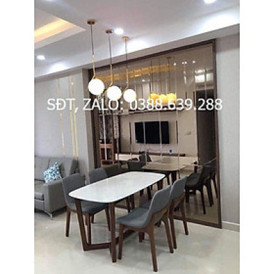 Bộ bàn ăn ventura mặt đá màu nâu 1m4 + 4 ghế màu nâu  Thương hiệu Nội Thất Bình Long 