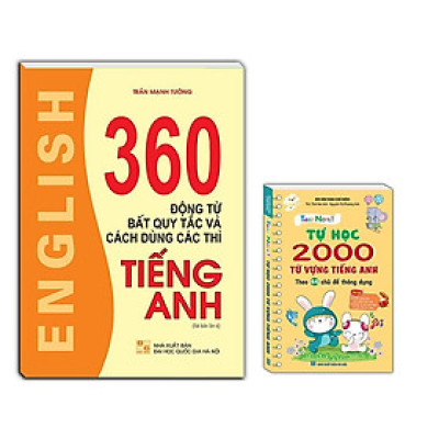 Sách - 360 Động Từ Bất Quy Tắc - Sách Trắng Đen + Take Note - Tự Học 2000 Từ Vựng Tiếng Anh - Minh Thắng