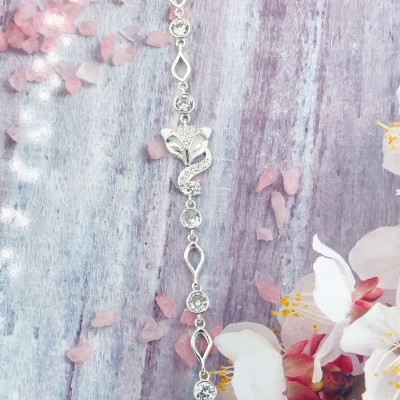 Vòng Tay, Lắc Tay Nữ Bạc 925 Hồ Ly Xinh Đính Đá BẠC HIỂU MINH LTU545