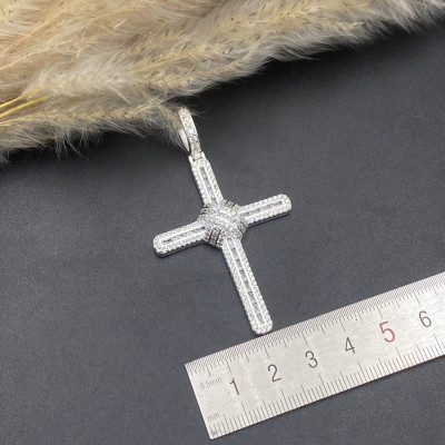 Mặt Dây Chuyền Nam Bạc 925 Hình Thánh Giá Đính Đá Bạc Hiểu Minh MDN484