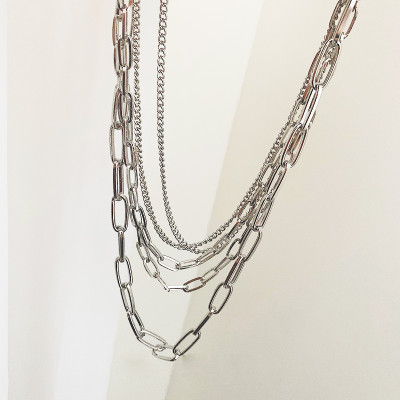 Vòng cổ titan nhiều lớp xích phong cách đường phố