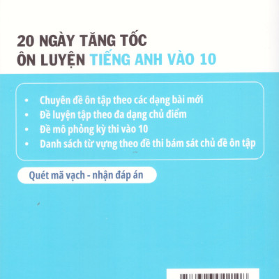 20 ngày tăng tốc - ôn luyện tiếng Anh vào 10 (Tập 1)