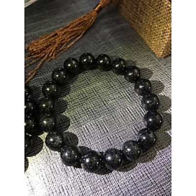 Vòng tay phong thủy may mắn Nữ mệnh Thủy mệnh Mộc Thạch Anh Tóc Đen 11mm Kín Đậm Bóng Đẹp tự nhiên ạ