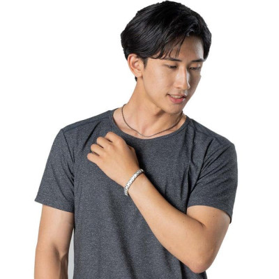 Vòng tay Phiten Titanium Hard Coat 2022 AW Model Aqua metax 20.5cm XJE40700