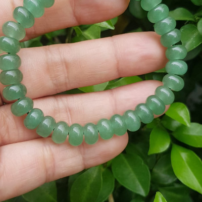 Vòng tay nữ đá thạch anh xanh đồng tiền bánh xe may mắn đẹp Vòng size hạt 8mm Hợp nữ mệnh mộc mệnh hoả mệnh thuỷ  đeo xinh đẹp may mắn tài lộc 