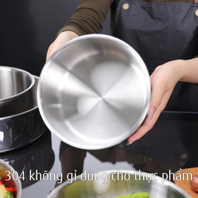 Bộ nồi chảo iNox cán rời 9 món - Không phủ lớp chống dính