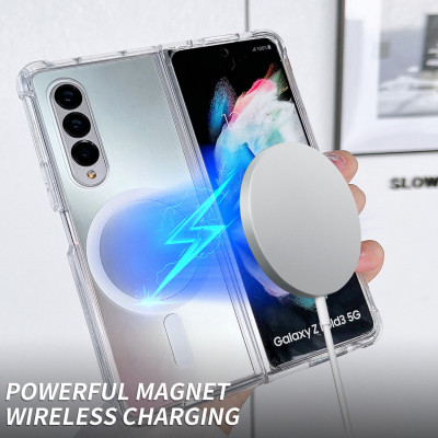 Ốp lưng Maqsafe cho Samsung Galaxy Z Fold 3 hiệu Likgus Maqsafe Magetic Case chống sốc trong suốt hỗ trợ sạc Maqsafe  siêu mỏng 1.5mm, độ trong tuyệt đối, chống trầy xước, chống ố vàng, tản nhiệt tốt - hàng nhập khẩu