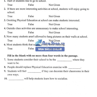 100 Đề Kiểm Tra Tiếng Anh 6 (Biên Soạn Theo Chương Trình Của Bộ Giáo Dục Và Đào Tạo)_KV