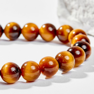 Vòng Tay Phong Thủy Đá Mắt Hổ Vàng Nâu Phối Charm Tuổi Dậu Bạc Mạ Vàng 24K (8mm) Mệnh Thổ, Kim Ngọc Quý Gemstones