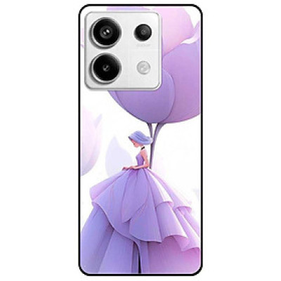 Ốp lưng cho Xiaomi Redmi 9T - Redmi 13 4G - 13C - Redmi Note 13 4G - 13 Pro 4G - 13 Pro 5G - Cô Gái Hoa Tím - Hàng Chính Hãng