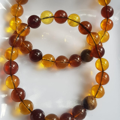 Vòng tay chuỗi đá Hổ Phách vàng nâu tự nhiên đẹp Size hạt 8mm Vòng hợp nữ mệnh thổ mệnh kim may mắn tốt sức khỏe công danh sự nghiệp xinh tay ạ