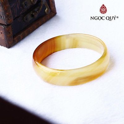 Vòng đá mã não cam rằn ri Ni62 - Ngọc Quý Gemstones