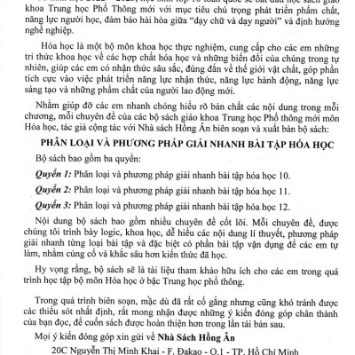 Phân Loại Và Phương Pháp Giải Nhanh Bài Tập Hóa Học 10 (Biên Soạn Theo Chương Trình GDPT Mới) - 	 Quách Văn Long
