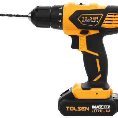MÁY KHOAN PIN 2 TỐC ĐỘ 10MM 20V (2 PIN) TOLSEN 79033- HÀNG CHÍNH HÃNG