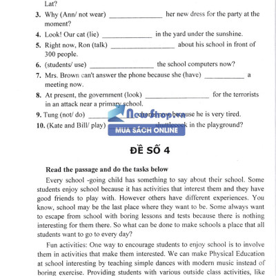 100 Đề Kiểm Tra Tiếng Anh 6 (Biên Soạn Theo Chương Trình Của Bộ Giáo Dục Và Đào Tạo)_KV