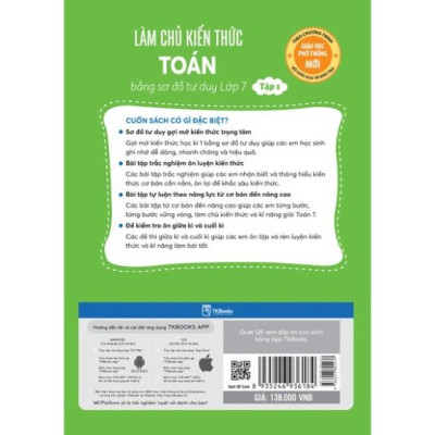 Sách - Làm chủ kiến thức Toán bằng sơ đồ tư duy - Lớp 7 tập 1 (MC)