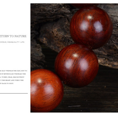 Combo Vòng đeo tay phong Thủy Gỗ Đàn Hương Đỏ Tự Nhiên Brasil, Kèm hộp đựng lót lụa vàng