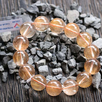 Vòng Thạch Anh Tóc Cam Brazil 16.5mm Ngọc Quý Gemstones VT123