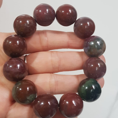 Vòng Tay Nam đá casidon Size vòng 18mm Vòng đẹp hiếm màu nâu đất xám ít vân xanh hợp mệnh thổ ạ