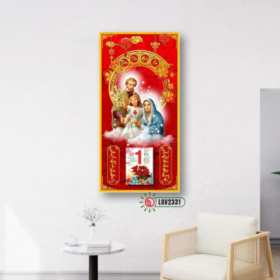 Lịch gỗ Công giáo Thánh Gia treo tường IMWI LGV2331