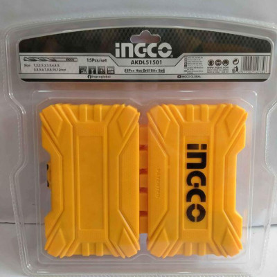 BỘ MŨI KHOAN HSS 15 CHI TIẾT INGCO AKDL51501 - HÀNG CHÍNH HÃNG