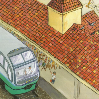 Ehon - Thực Phẩm Tâm Hồn Cho Bé - Xe Bus Píng Poong Đi Biển (Tái Bản 2020)  - Bản Quyền