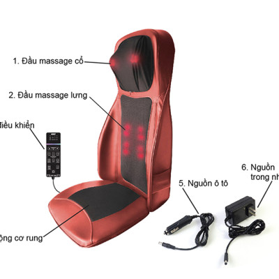 Đệm, Ghế massage Toàn Thân Nikio NK-180 - Máy Mát Xa Lưng Chuyên Sâu, Hỗ Trợ Xoa Bóp Cổ Vai Gáy, Công Nghệ Xoa Bóp Dây Ấn, Rung Và Nhiệt Nóng - Cải Thiện Đau Mỏi Toàn Thân - Sử Dụng Được Trên Ô Tô - Màu nâu
