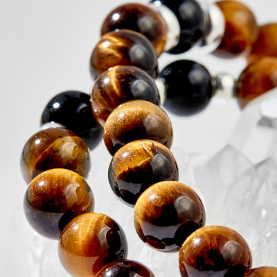 Vòng tay đôi thạch anh mắt hổ charm ngôi sao Ngọc Quý Gemstones