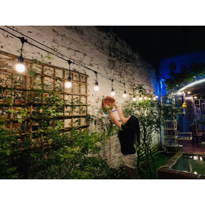 Dây đuôi đèn dài 5m 10 đuôi, chống nước ngoài trời dùng cho quán cà phê, trà sữa