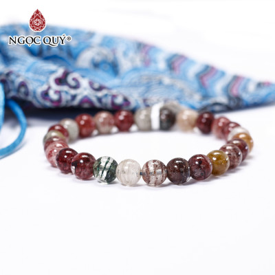 Vòng tay đá ưu linh đa sắc size hạt 8mm - Ngọc Quý Gemstones