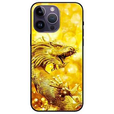 Ốp lưng dành cho Iphone 14 - Iphone 14 Plus - Iphone 14 Pro - Iphone 14 Pro Max - Rồng Vàng Xoay Đầu