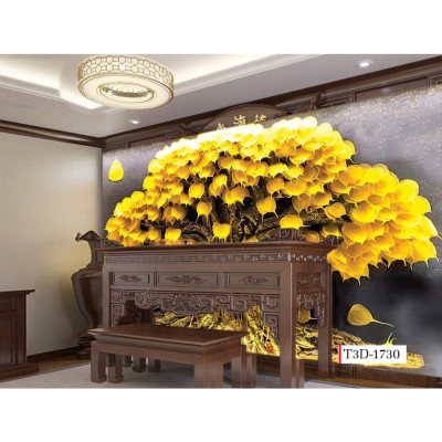 (HCM) Tranh dán tường 3d cầy bồ đề vàng tranh có sẵn keo,dễ dán (có in theo yêu cầu)