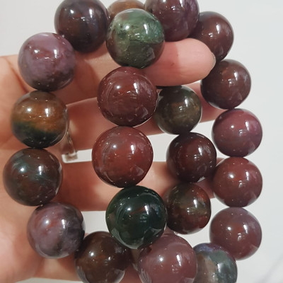 Vòng Tay Nam đá casidon Size vòng 18mm Vòng đẹp hiếm màu nâu đất xám ít vân xanh hợp mệnh thổ ạ