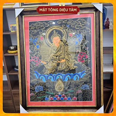 Tranh Thangka Phật Liên Hoa Sinh – Tranh thủ công Liên Hoa Sanh Họa Sư Vẽ Tay Nepal Cao Cấp Tâm Linh Mật tông Diệu Tâm