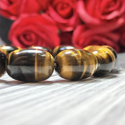 Vòng tay lu thống Thạch Anh Mắt Hổ vàng nâu 5A cao cấp