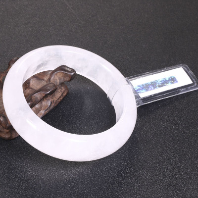 Vòng tay đá thạch anh ưu linh trắng ni 52 mệnh thủy, kim - Ngọc Quý Gemstones