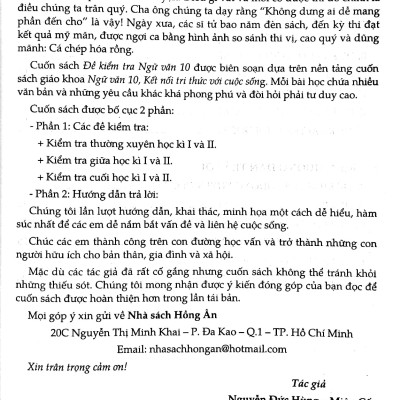 Đề Kiểm Tra Ngữ Văn 10 (Dùng Kèm SGK Kết Nối Tri Thức Với Cuộc Sống)