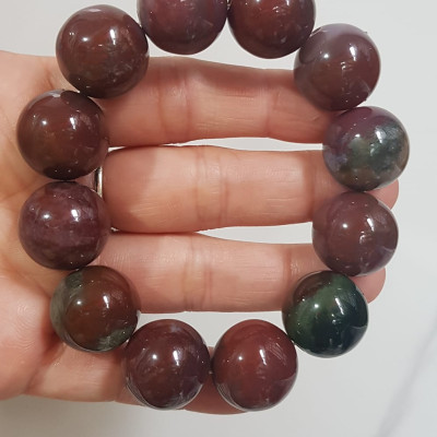 Vòng Tay Nam đá casidon Size vòng 18mm Vòng đẹp hiếm màu nâu đất xám ít vân xanh hợp mệnh thổ ạ