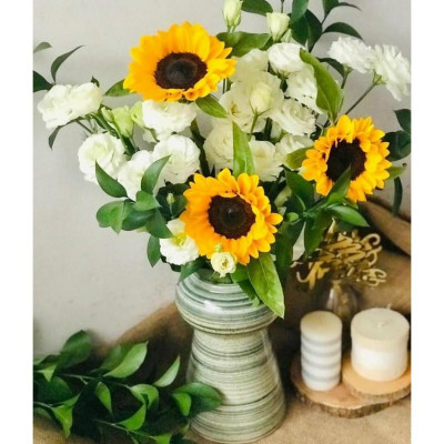 Bình Hoa Lọ Hoa Giả Vuốt Dáng Búp Bê Tròn Men Mộc Gốm Sứ Bát Tràng - Gốm Bích