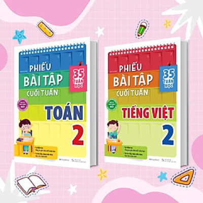 Sách - Phiếu Bài Tập Cuối Tuần Toán Và Tiếng Việt Lớp 2 - Combo   2 Cuốn - Megabook