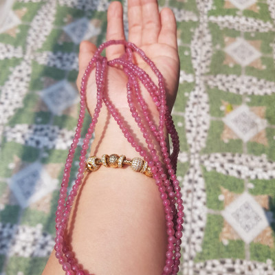 Vòng Tay Phong Thủy Đá Tourmaline hồng hồng xinh đẹp nhẹ nhàng quyến rũ  Size vòng 4mm đeo kiểu quấn tay 3 vòng rất xinh xắn  Chuẩn hợp nữ mệnh Hỏa và mệnh Thổ ạ