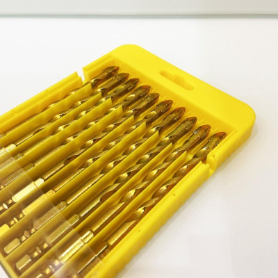 (HỘP 10 MŨI) MŨI KHOAN KÍNH - GẠCH MEN 4 CẠNH, CHÂN LỤC GIÁC MKKGM- 8117 đường kính phi 8mm