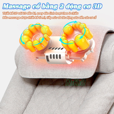 Ghế Massage Toàn Thân Nikio NK-155 - Kỹ Thuật Mát Xa Shiatsu Nhật Bản, Xoa Bóp Chuyên Sâu, Công Nghệ Rung Tần Số Cao Kết Hợp Nhiệt Hồng Ngoại Tân Tiến - Ghế Bập Bênh Thư Giãn, Giảm Stress Tại Nhà - Cải Thiện Sức Khỏe Và Chất Lượng Giấc Ngủ
