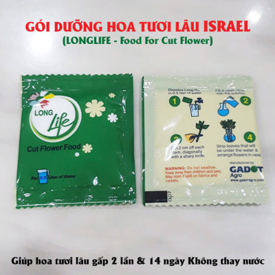 Bộ 5 hộp Chế phẩm xử lý hoa Longlife của Israel - Bảo quản hoa cắm bình tươi lâu và 14 ngày không thối nước