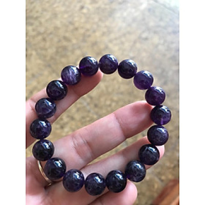 VÒNG ĐÁ THẠCH ANH TÍM TỰ NHIÊN 10LY ĐẸP NỮ MỆNH HOẢ THỔ