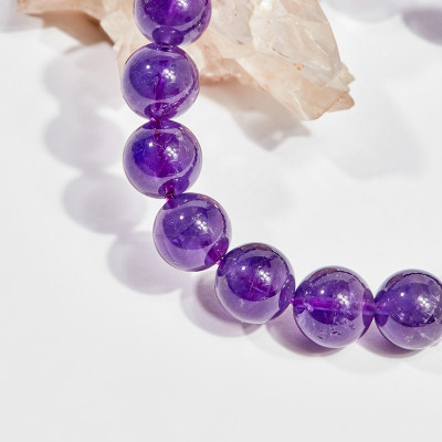 Vòng tay phong thủy đá thạch anh tím charm hoa 10mm mệnh hỏa , thổ - Ngọc Quý Gemstones