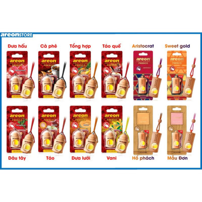 Tinh Dầu Treo Xe Areon, khử mùi hôi, hương thơm tự nhiên, 100% an toàn sức khỏe, tiêu chuẩn châu Âu