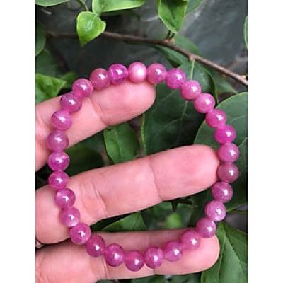 VÒNG TAY ĐÁ RUBBY HỒNG TƯƠI Size 6MM XINH ĐẸP  HỢP NỮ MỆNH HOẢ THỔ  100% ĐÁ TỰ NHIÊN NỮ ĐEO SANG LẮM Ạ