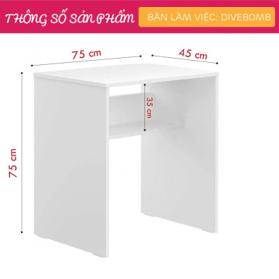 Bàn máy tính gỗ công nghiệp thiết kế hiện đại SMLIFE Divebomb
