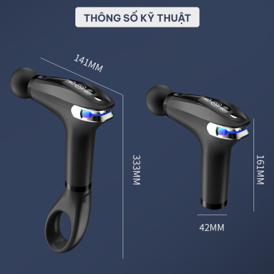 Máy massage cầm tay chính hãng GOODFIT MG005, súng massage cổ vai gáy, mát-xa lưng có tay cầm trợ lực có thể tháo rời